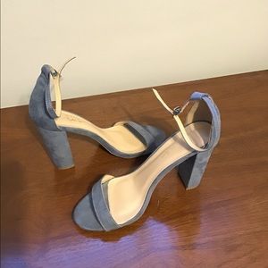 Lulus blue suede strapped heels, size 7.5